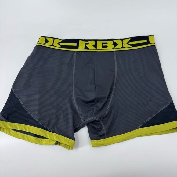RBX Gray and Yellow Boxer Briefs Performance Fit - Picture 1 of 6